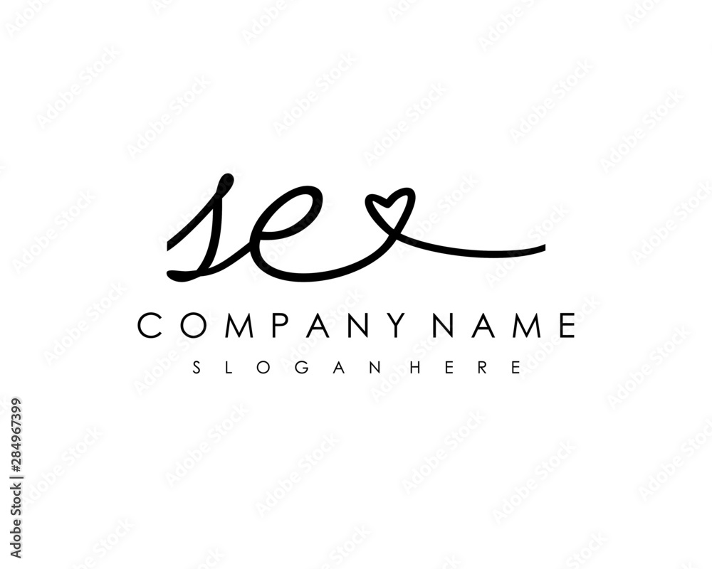 SE Initial handwriting logo vector SE Initial handwriting logo vector