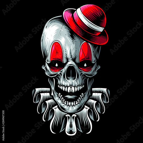 scary skull clown vector art