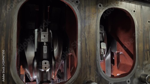 Crankshaft in crankcase of diesel engine