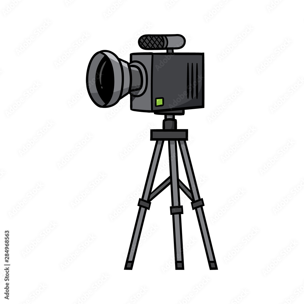 Cartoon Video Camera on Tripod Cartoon Video Camera on Tripod
