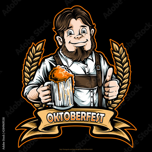 men holding beer logo illustration
