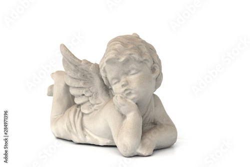 Cupids statue on the White Blackground