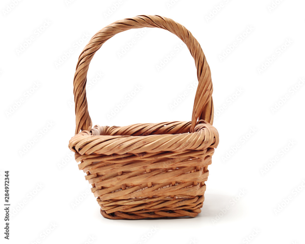 empty basket on white background 