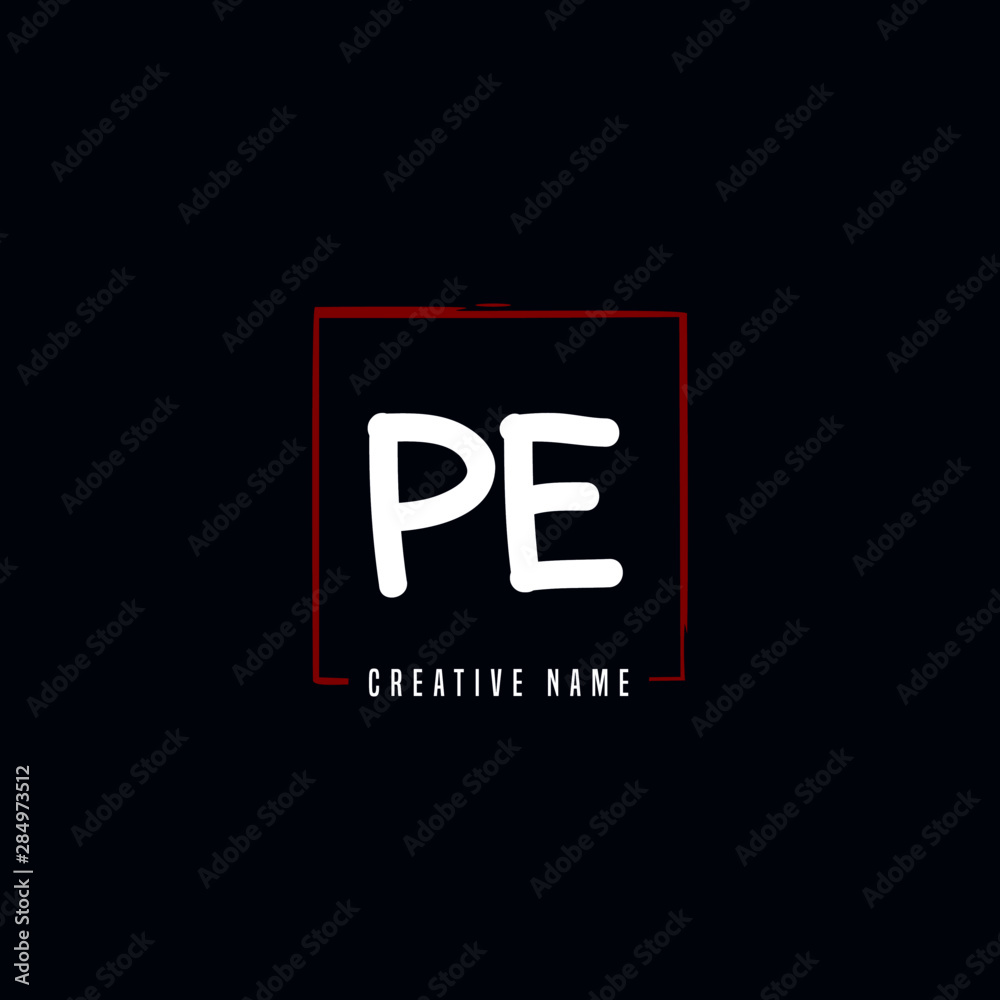 P E PE Initial logo template vector. Letter logo concept