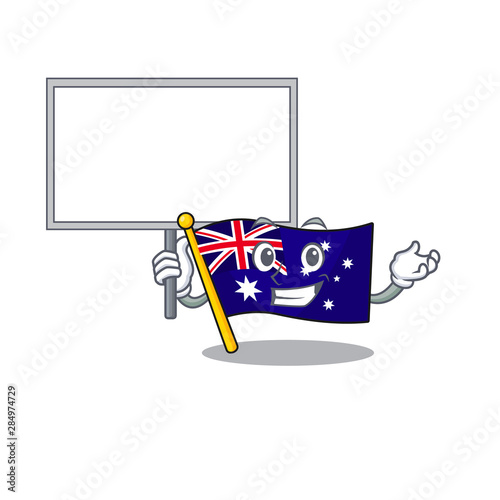 Bring board australian flag clings to cartoon wall