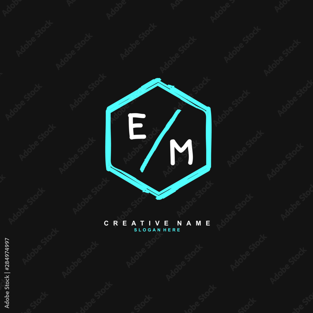 E M EM Initial logo template vector. Letter logo concept. E M EM Initial logo template vector. Letter logo concept.