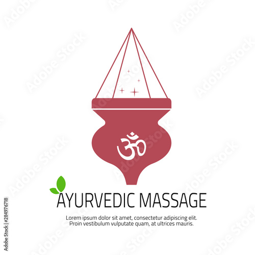 Ayurvedic Massage concept. Shirodhara - an Ayurvedic therapy that involves gently pouring liquids over the forehead