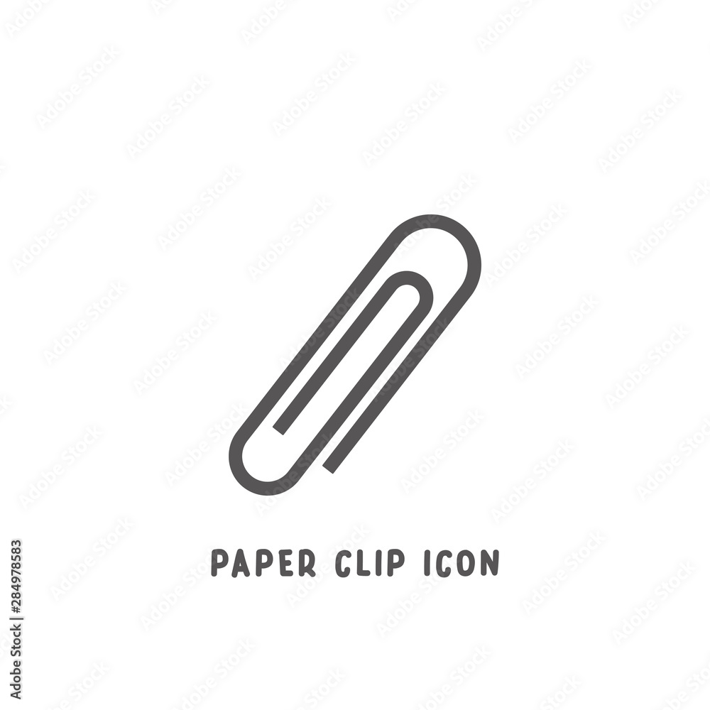 Paper clip icon simple flat style vector illustration. Paper clip icon simple flat style vector illustration.