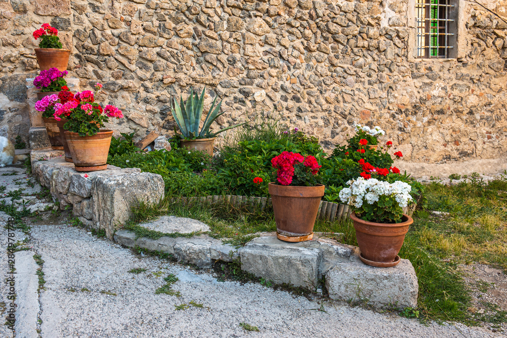 Naklejka premium medieval street in Valdemossa, Spain
