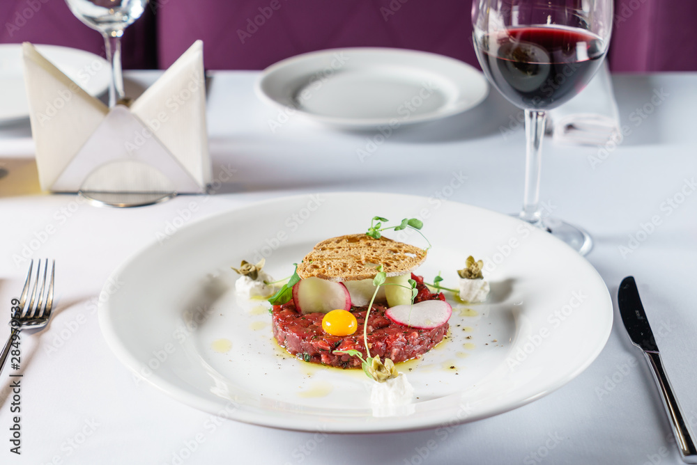beef tartar with egg beef tartar with egg