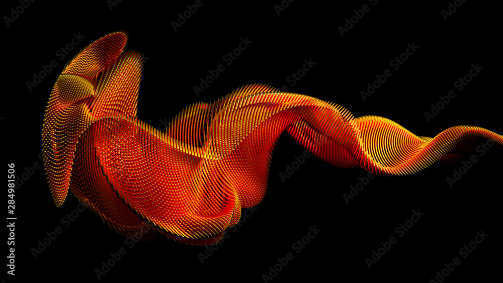 Fototapeta premium Elegant stream of smoke, particles. 3d illustration, 3d rendering.
