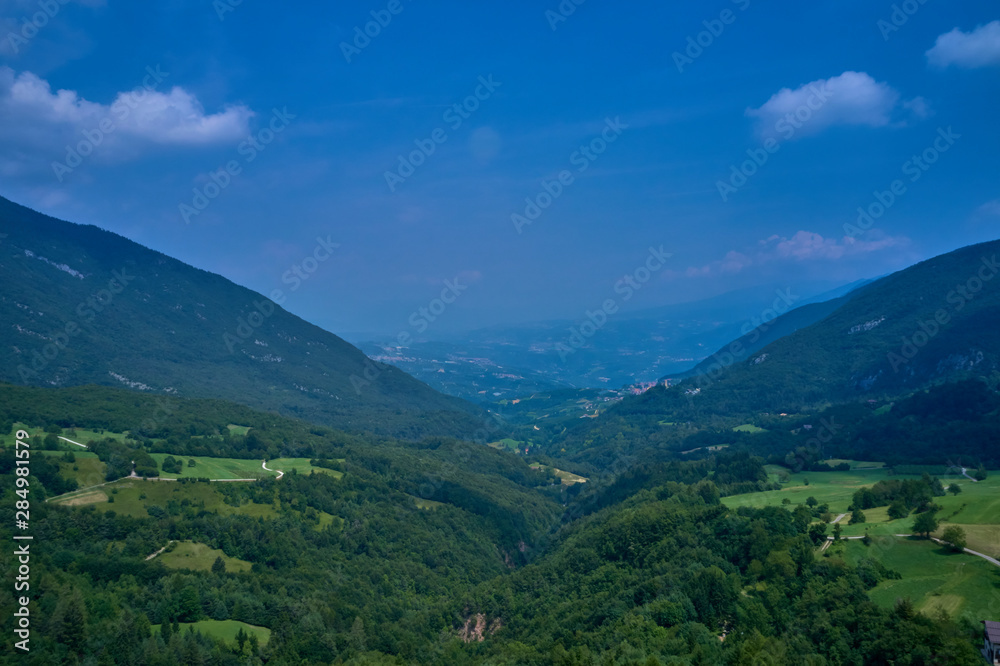 Panoramic view of the ski resort Andalo Trento northern Italy. Aerial view, summertime. Panoramic view of the ski resort Andalo Trento northern Italy. Aerial view, summertime.