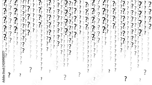Black and white matrix. Computer code. Vector illustration. Technology background with flow of question mark .