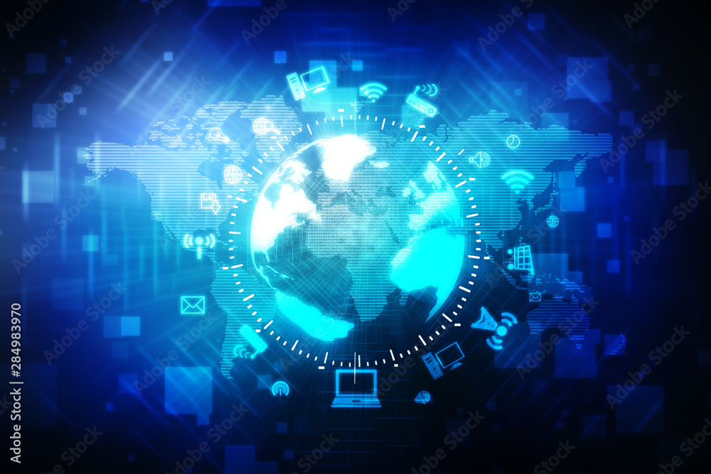 Obraz premium 2d illustration Global network concept
