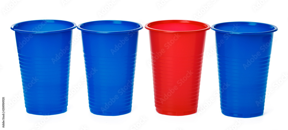 Plastic Cups on White Background Plastic Cups on White Background