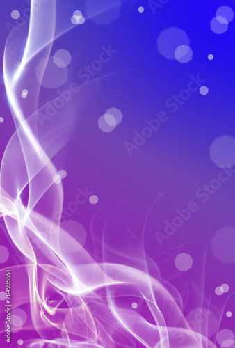 lilac and blue background with smoke curls