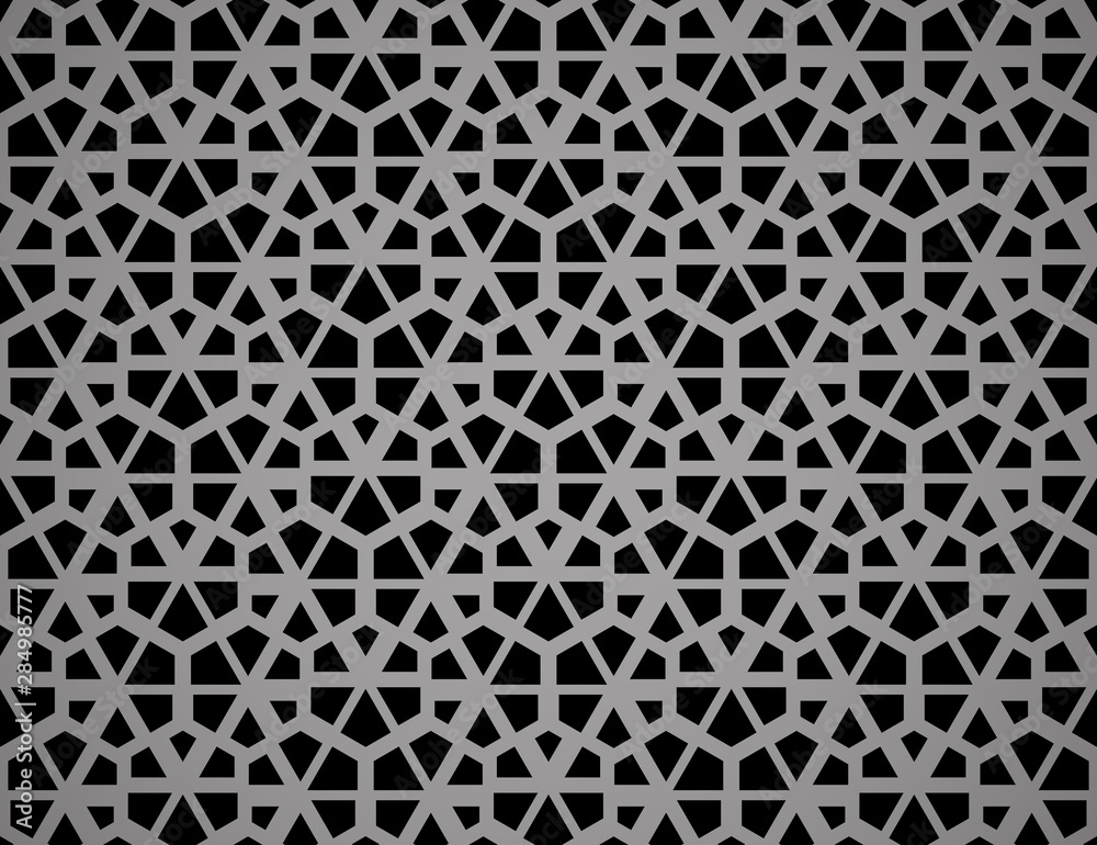 Abstract geometric pattern. A seamless vector background. Black and grey ornament. Graphic modern pattern. Simple lattice graphic design