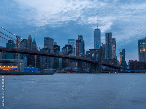 View to New York Manhattan at dusk in colorful impression © Wolfgang Hauke