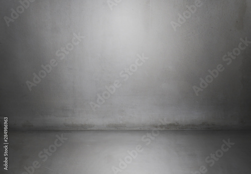 Concrete wall and floor. Textured background. Copyspace.