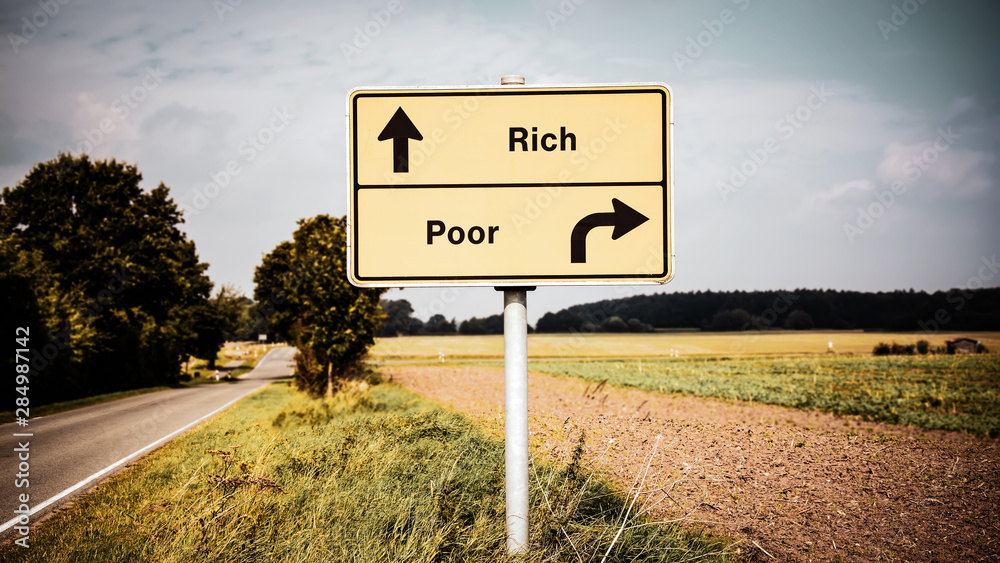 Street Sign Rich versus Poor