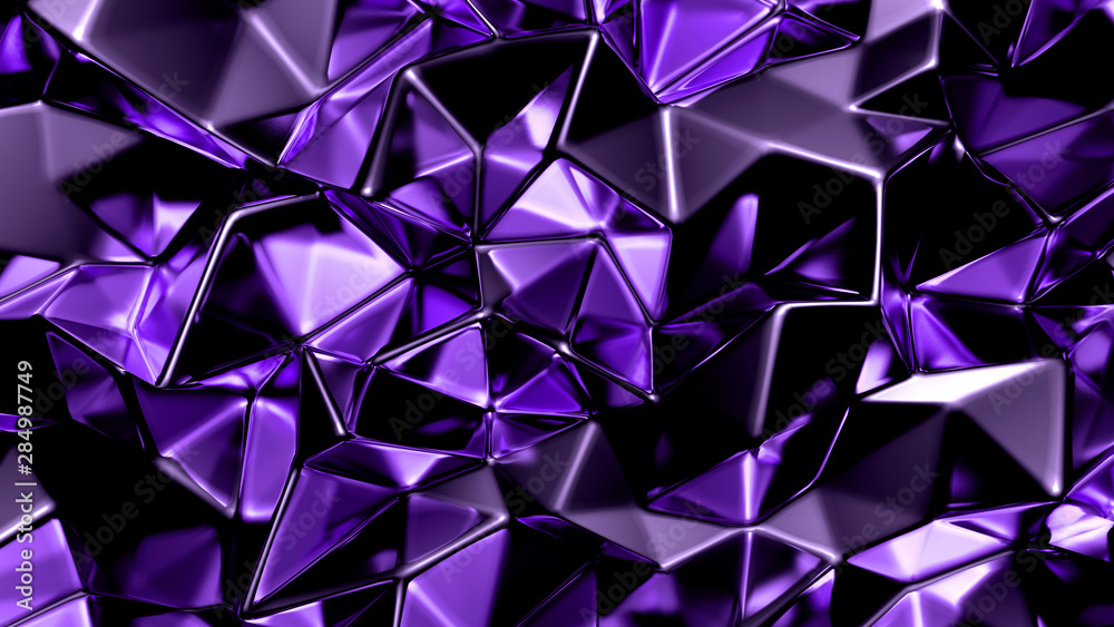 Abstract triangle crystal background. 3d illustration, 3d rendering.