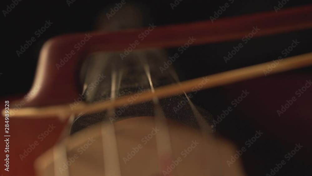 macro close up of cello, cello bow , cello playing and strings macro close up of cello, cello bow , cello playing and strings