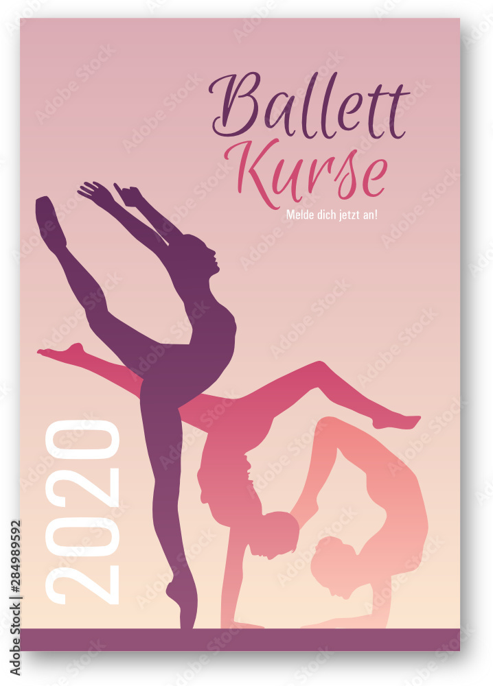 Ballett Kurs Flyer Design Vorlage im Hochformat