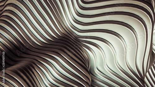 Elegant smooth wave lines background. 3d illustration  3d rendering.