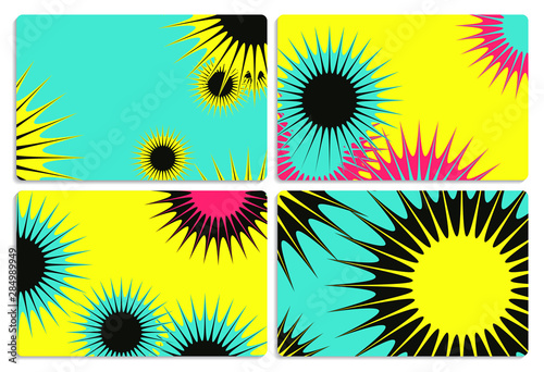 spiky stars cards set pop