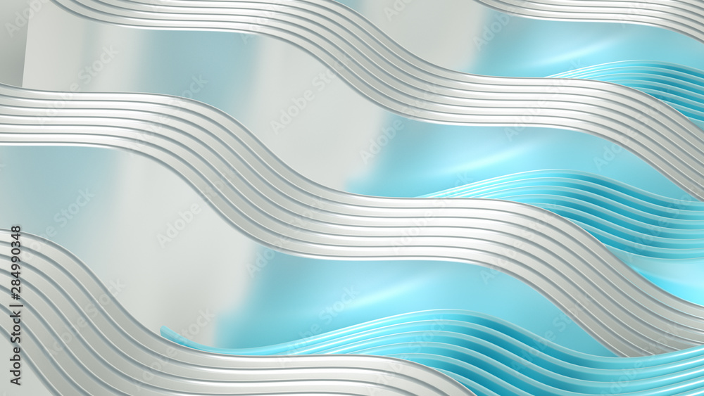 Obraz premium Elegant smooth wave lines background. 3d illustration, 3d rendering.