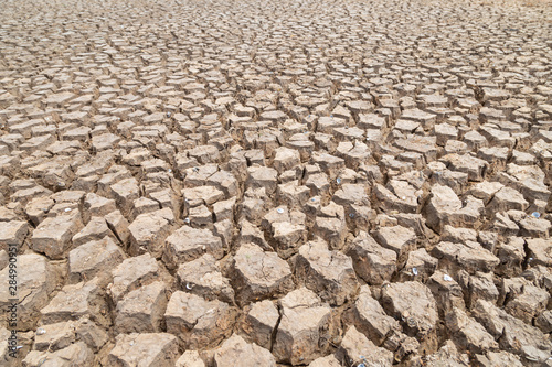 Drought of water sources. The impact of rain does not fall seasonally. Reservoir condition for drought consumption.