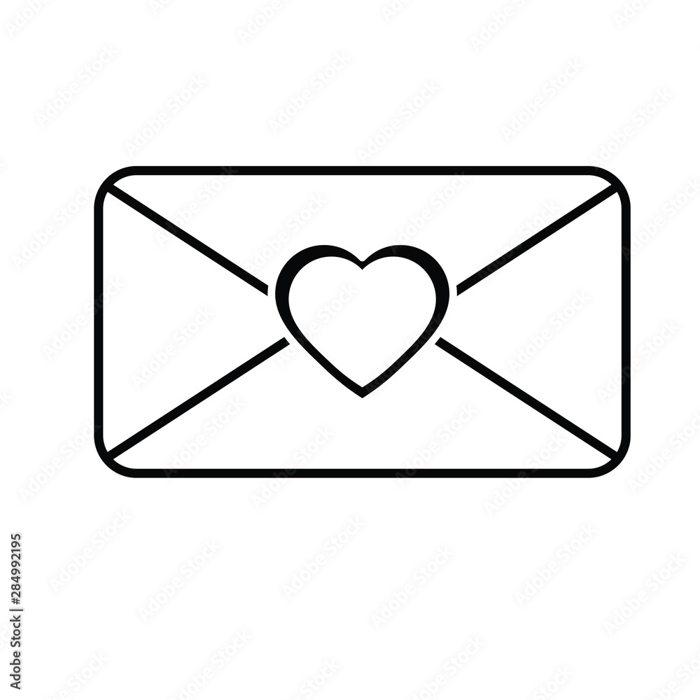 sent letter mail icon. envelope with a heart icon. Love message sign. sent letter mail icon. envelope with a heart icon. Love message sign.