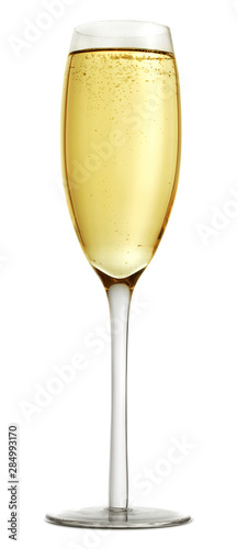 Glassof champagne isolated on white