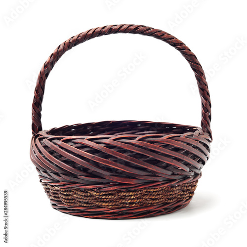 empty basket on white background 