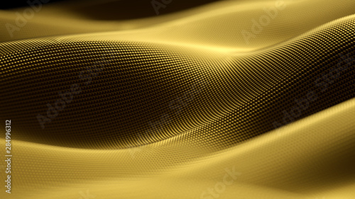 Particle drapery luxury gold background. 3d illustration, 3d rendering.