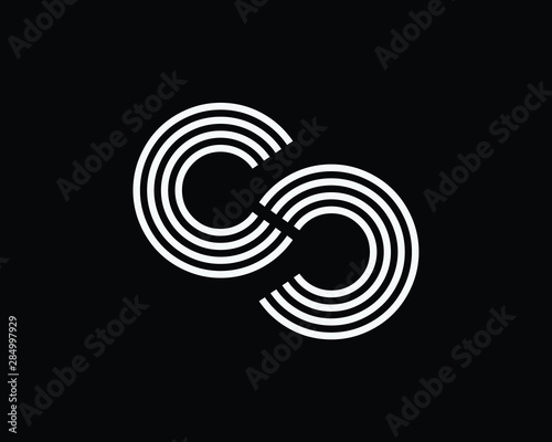 Outstanding Professional Elegant Trendy Awesome Artistic Black and White Color CC SS Initial Based Alphabet Icon Logo