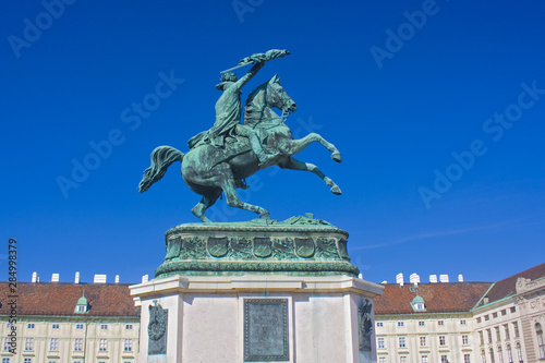 Equestrian monument to the Archduke Charles at Heldenplatz in Vienna, Austria