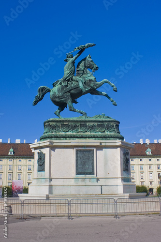 Equestrian monument to the Archduke Charles at Heldenplatz in Vienna, Austria photo