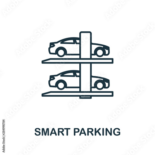 Smart Parking outline icon. Creative design from smart devices icon collection. Premium smart parking outline icon. For web design, apps, software and printing.