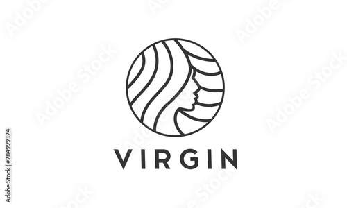 virgin line art logo design inspiration