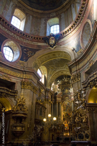 Luxury interior of St Peter Church (Peterskirche) in Vienna