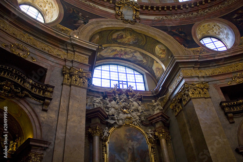 Luxury interior of St Peter Church  Peterskirche  in Vienna