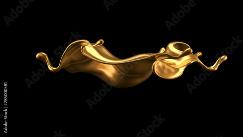 Wallpaper Mural Luxury elegant splash liquid gold. 3d illustration, 3d rendering. Torontodigital.ca