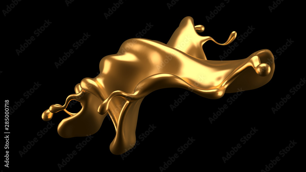 Luxury elegant splash liquid gold. 3d illustration, 3d rendering. Luxury elegant splash liquid gold. 3d illustration, 3d rendering.