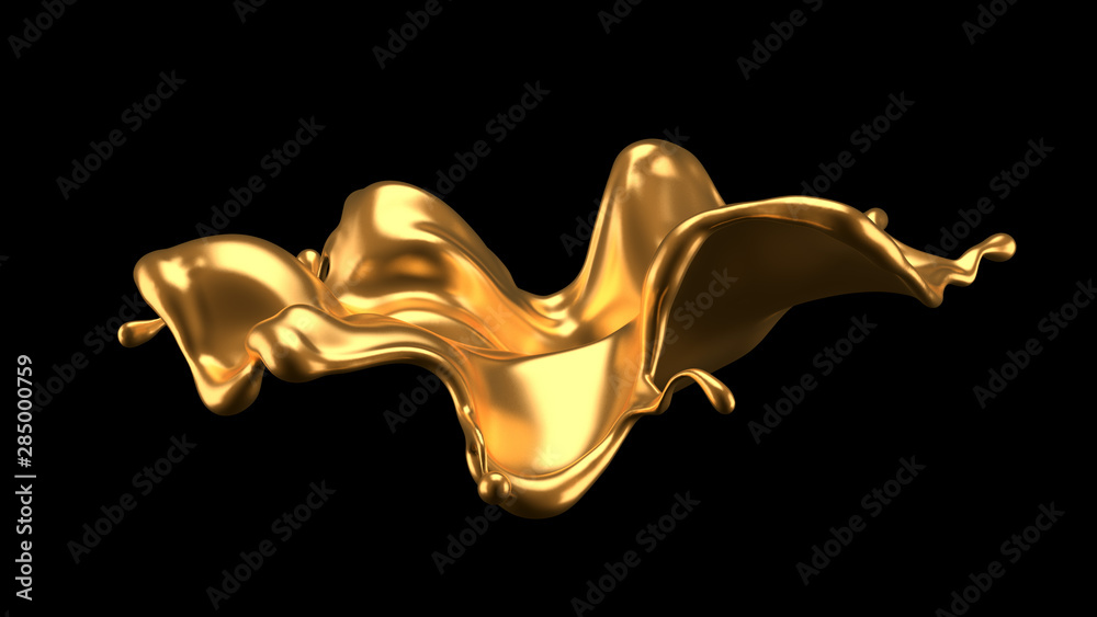 Luxury elegant splash liquid gold. 3d illustration, 3d rendering. Luxury elegant splash liquid gold. 3d illustration, 3d rendering.