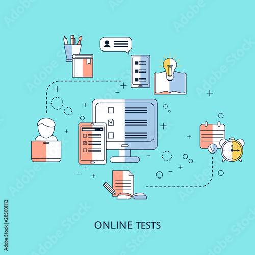 Online testing or E-learning concept