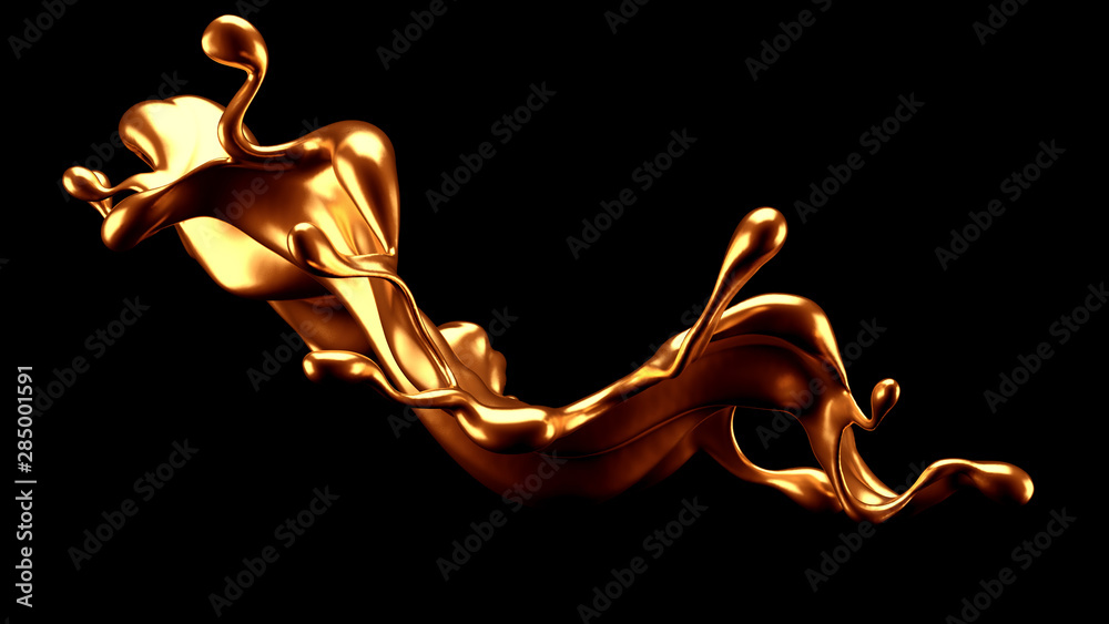 Luxury elegant splash liquid gold. 3d illustration, 3d rendering. Luxury elegant splash liquid gold. 3d illustration, 3d rendering.