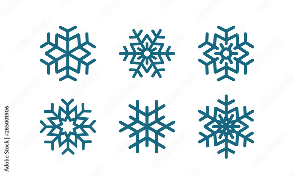 Blue snowflakes set new year vector design. set of blue snowflakes on white background. Blue snowflakes set new year vector design. set of blue snowflakes on white background.