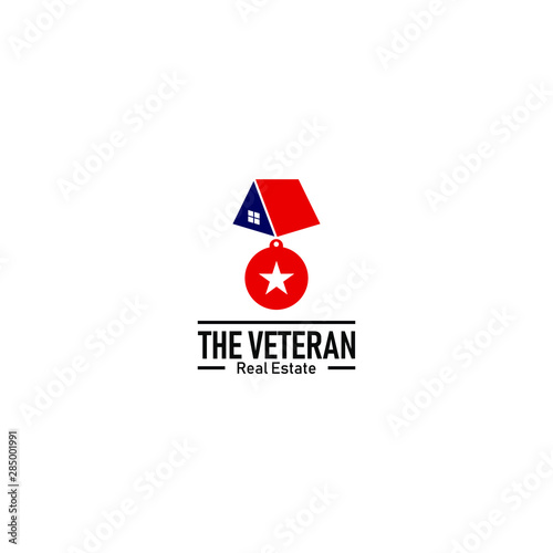 veteran real estate logo. patriotic rent home logo