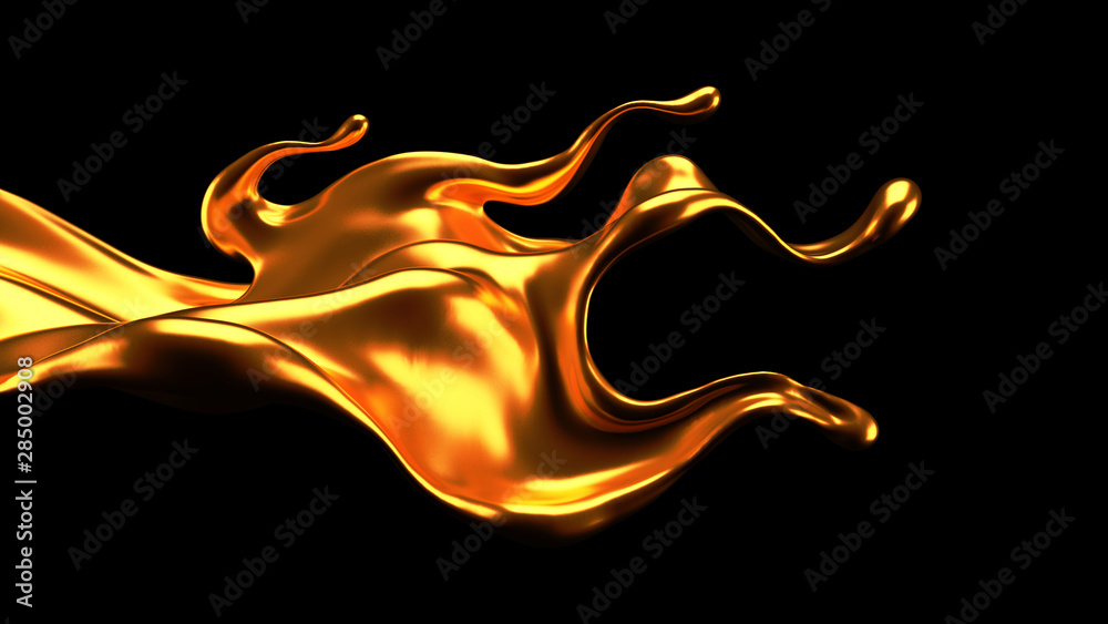 Luxury elegant splash liquid gold. 3d illustration, 3d rendering. Luxury elegant splash liquid gold. 3d illustration, 3d rendering.